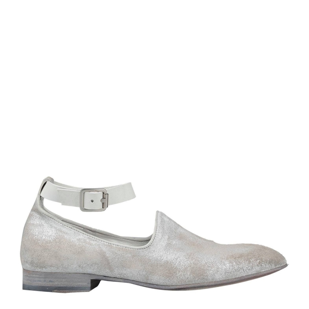 Women's Pantanetti flat grey leather flats